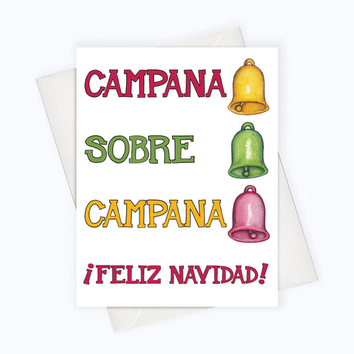 campana sobre campana Spanish christmas card feliz navidad card