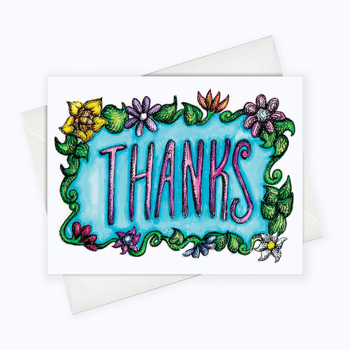 Thank you card, card you note, thank you stationery, floral card, floral thank you card
