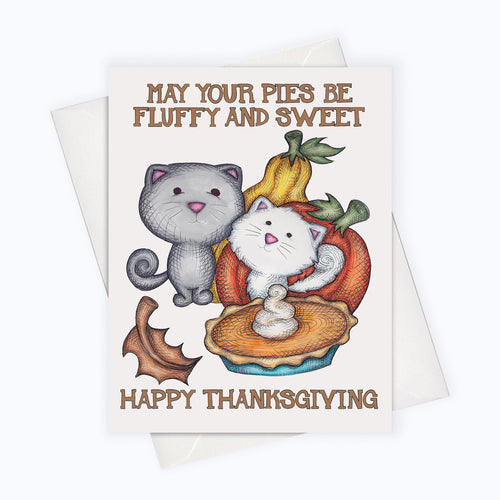 Pumpkin cats Thanksgiving Card Friendsgiving Cards