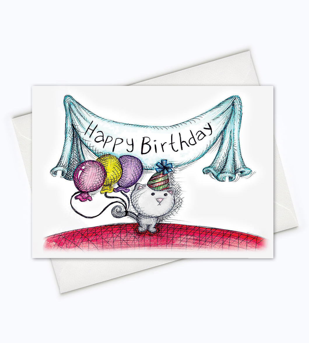 funny cat birthday card
