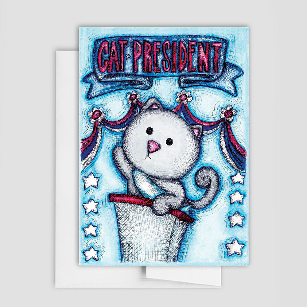 FUNNY CAT CARD - Cat For President Card