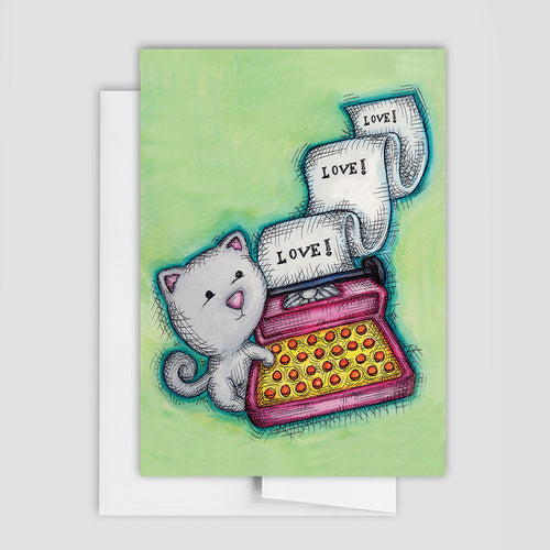 CAT LOVE CARD - Love Note Cat Card