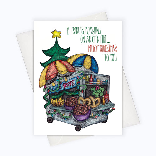 New York City Street Vendor Christmas Card NYC Holiday Card