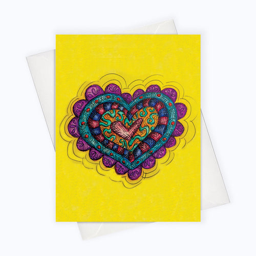 colorful heart card hippie heart card britto inspired heart card
