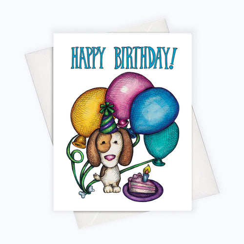 Happy birthday card puppy birthday card doggie birthday card birthday card for dog lovers 