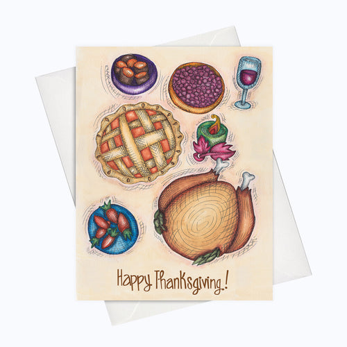 Thanksgiving card thanksgiving dinner friendsgiving card