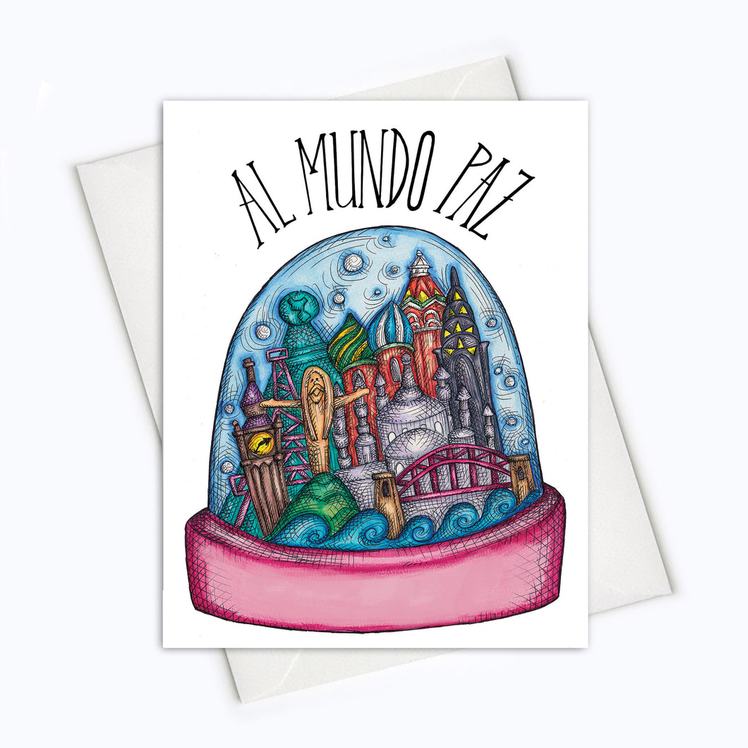 SPANISH HOLIDAY CARD | Al Mundo Paz Card | Feliz Navidad Card | Tarjeta de Navidad | Holiday Stationery | Christmas Card