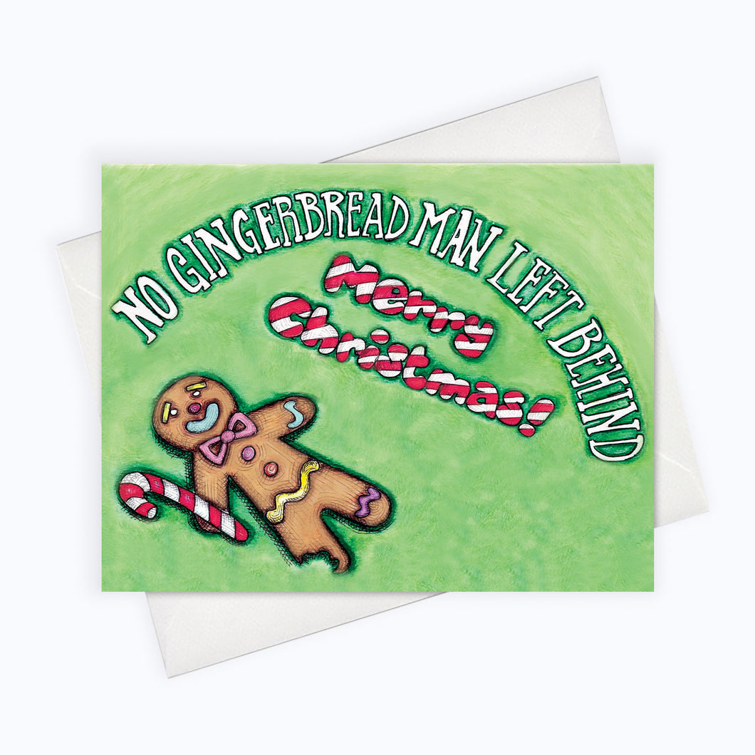 Gingerbread man card funny gingerbread man Holiday card Holiday illustration
