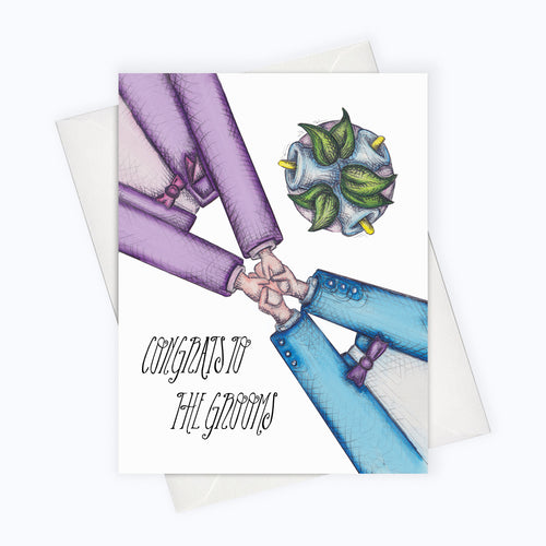Gay wedding card LGBT stationery Gay Wedding Greeting Card Two Grooms Wedding