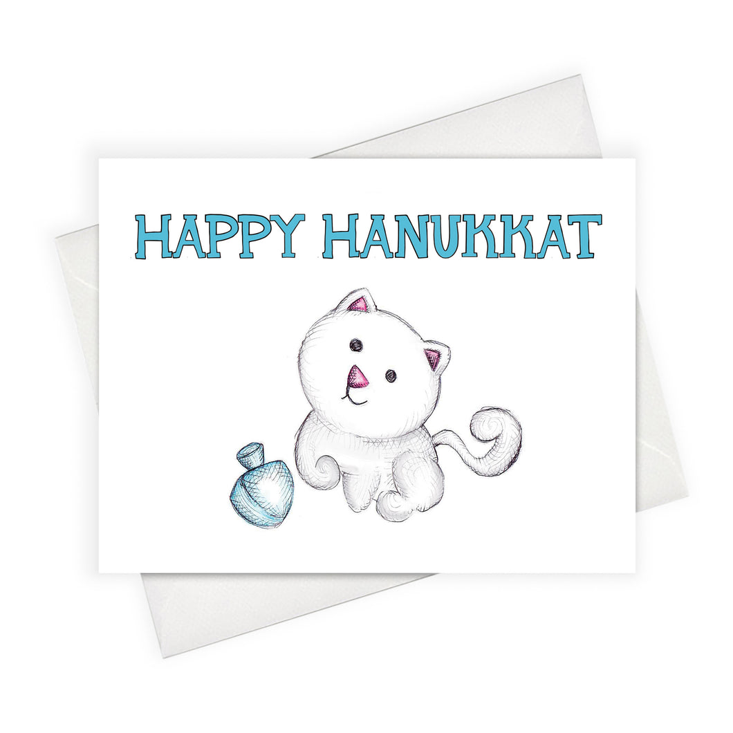 Happy Hanukkah Card Jewish Holidays Jewish Cat Lovers Hannukat Hanukkah cat