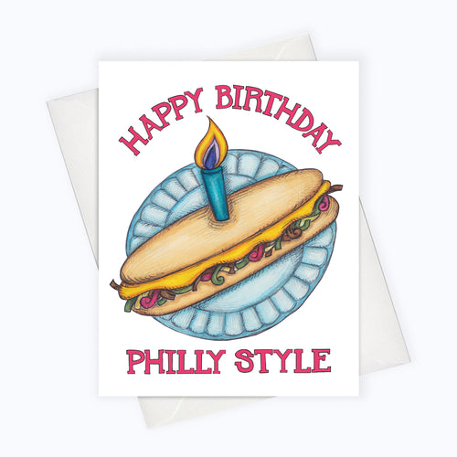 Philly cheese steak philly birthday card